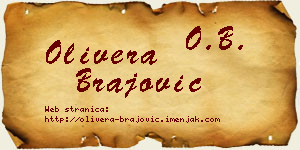 Olivera Brajović vizit kartica